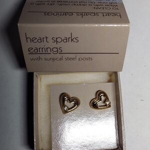 Vintage Avon Heart Sparks Earrings